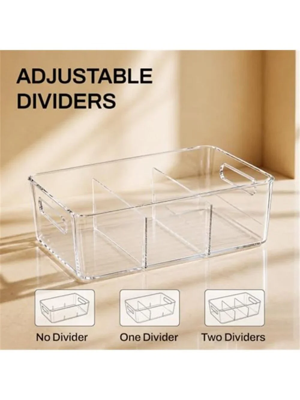 6-Pack Pantry Organizers and Storage, Clear Fridge Organizer Bins